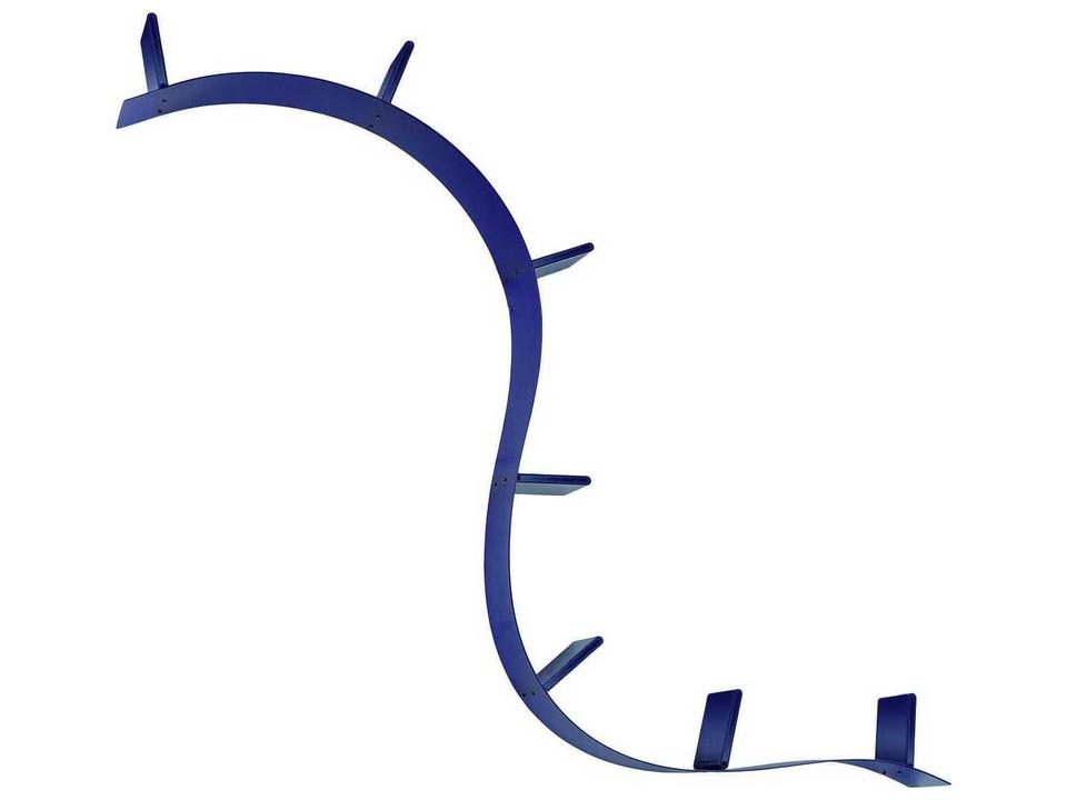 Bookworm 126-Inch 7-Bookend Flexible Wall Mounted Bookcase in Cobalt Blue