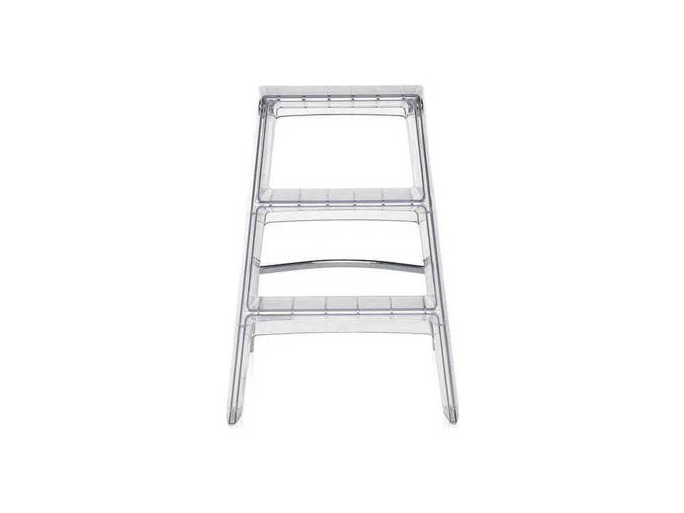 Upper 18-Inch Folding Step Stool in Crystal with Chrome Frame