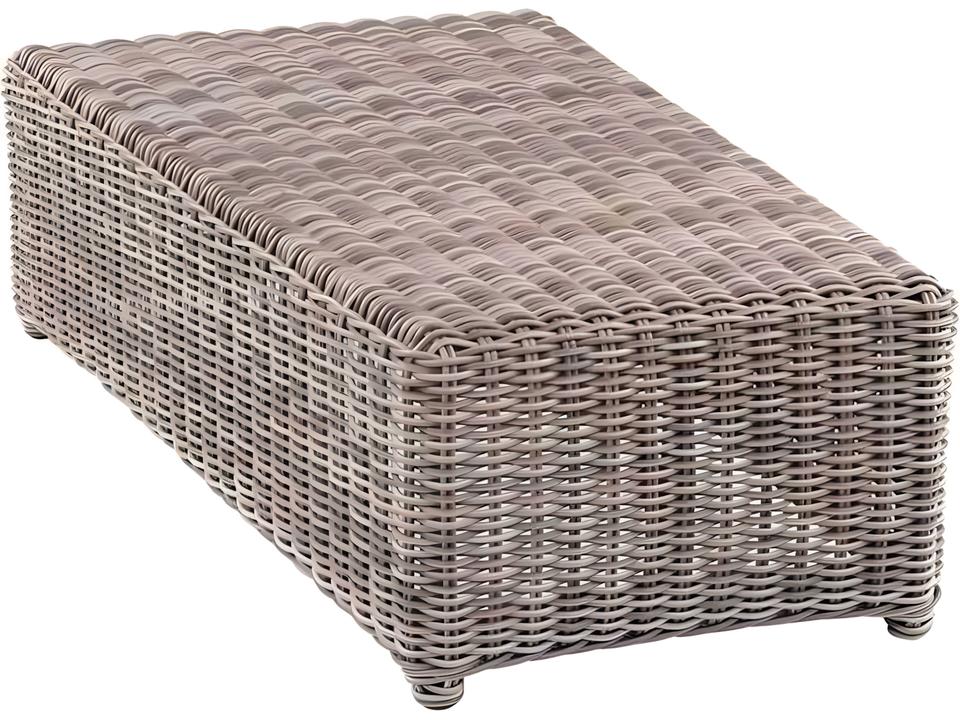 Sag Harbor Wicker 38"W x 21.5"D Rectangular Curved Wedge/Table