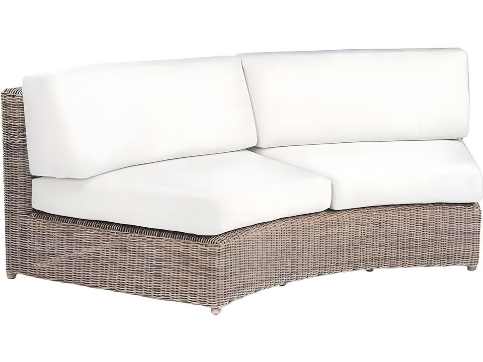 Sag Harbor Wicker Cushion Curved Modular Loveseat