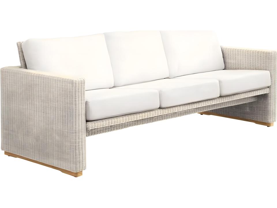 Westport Outdoor Sofa with Teak Bases and All-Weather Wicker