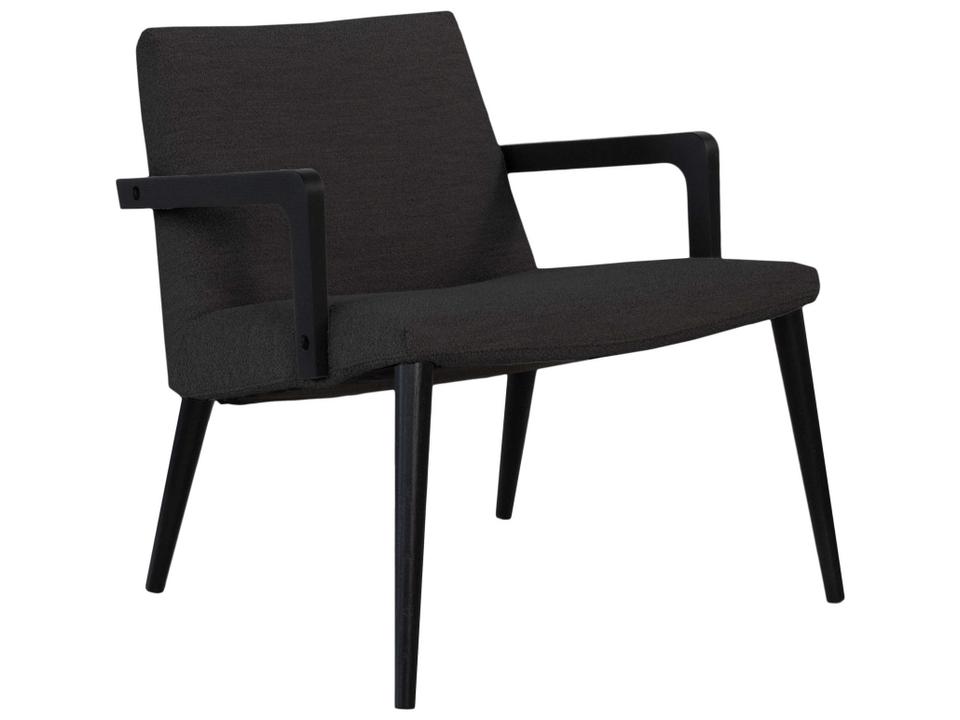 Nordic Plus Upholstered Accent Chair in Onyx Fabric with Oiled Oak Base