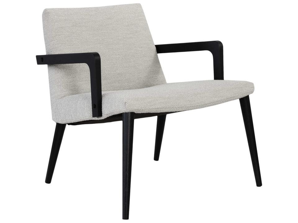 Nordic Plus Accent Chair in Ivory Alpine Fabric with Black Stain Oak
