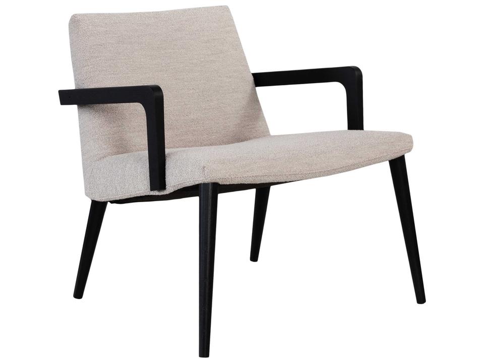Nordic Plus Upholstered Accent Chair with Black Stain Oiled Oak Frame and Natural Alpine Fabric