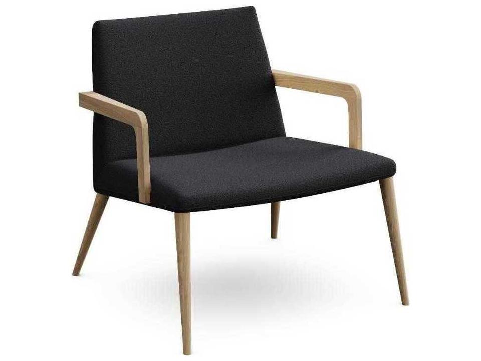Nordic Plus Alpine Accent Chair in Onyx Fabric with Oiled Oak