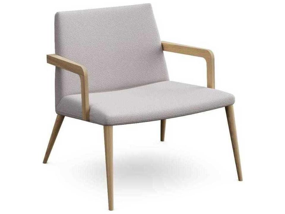 Nordic Plus Upholstered Accent Chair with Oiled Oak Arms in Alpine Wave Ivory