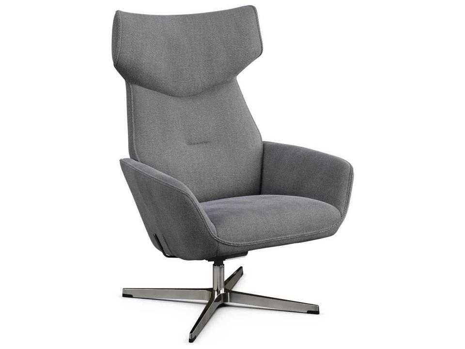 Palma Yeti Light Gray Fabric Upholstered Recliner