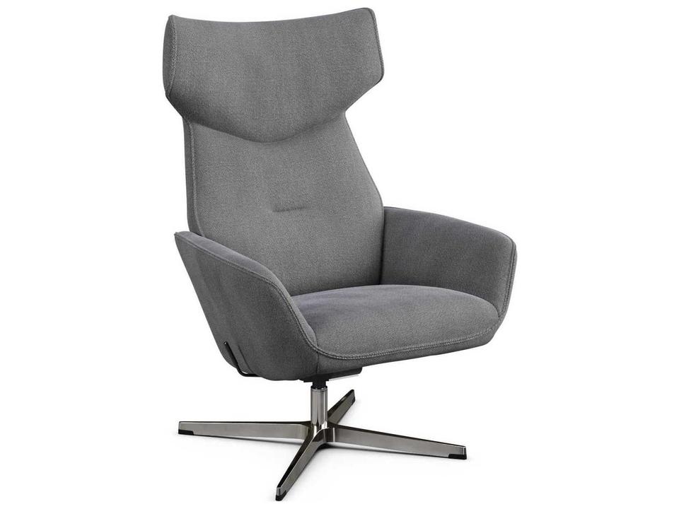 Palma Yeti Light Grey Swivel Recliner with Ottoman