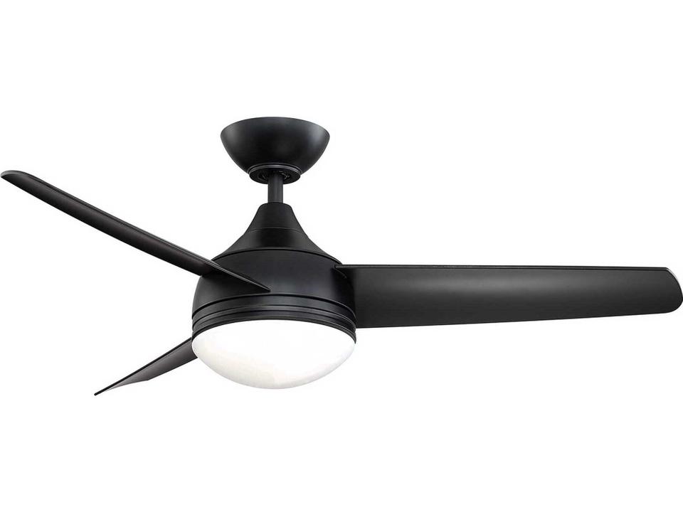 Moderno 42-Inch 3-Blade Ceiling Fan with LED Light in Matte Black