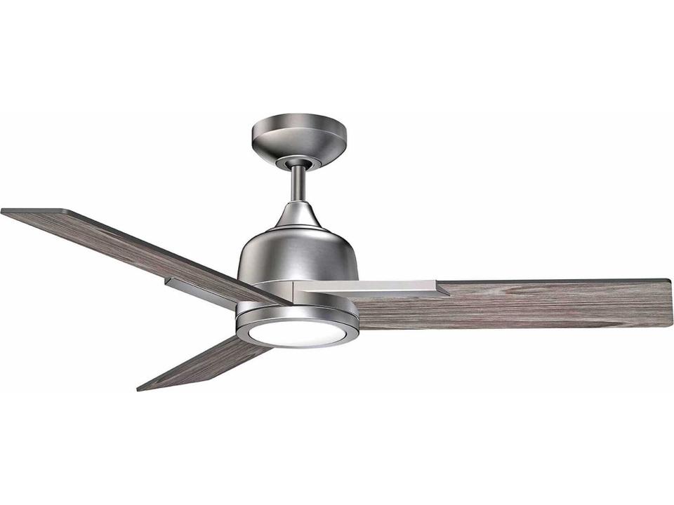 Triton-44 44-Inch 3-Blade Ceiling Fan with LED Light Kit in Black and Satin Nickel