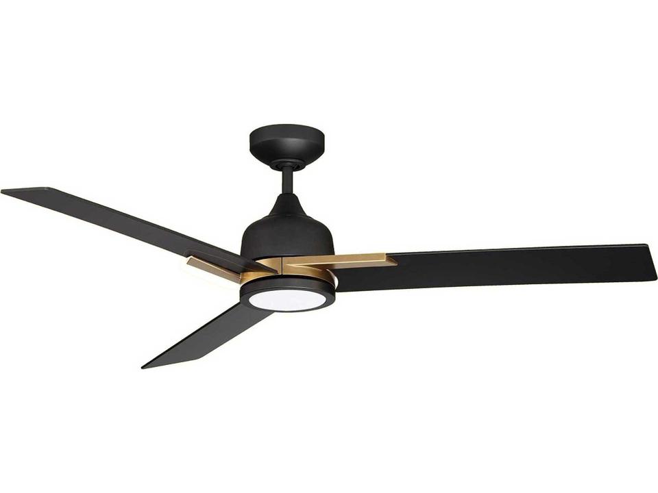 Triton 52-Inch 3-Blade LED Ceiling Fan in Matte Black and Oilcan Brass