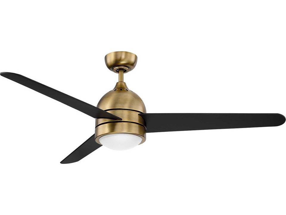 Zig 52-Inch 3-Blade Indoor Ceiling Fan with LED Light Kit in New Aged Brass