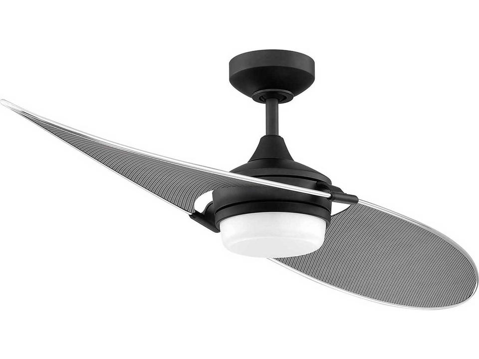 Tango 52-Inch 2-Blade Indoor Ceiling Fan in Black with Carbon Fiber Blades