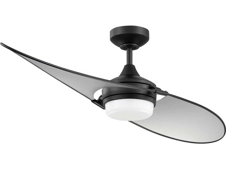 Tango 52-Inch 2-Blade Indoor Ceiling Fan with LED Light in Black and Satin Nickel