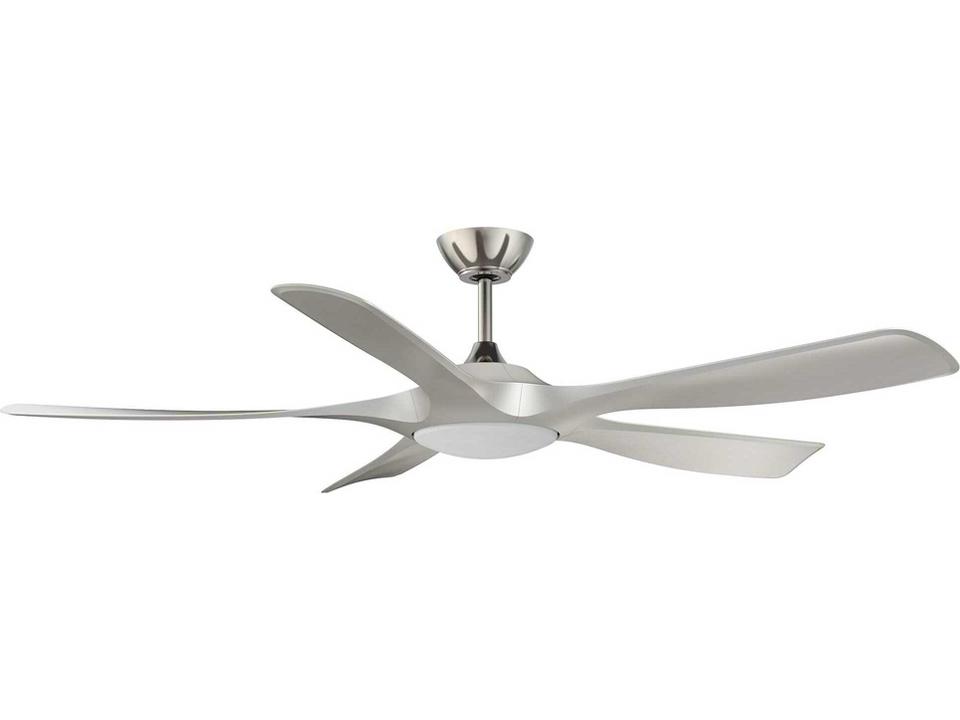 Lighting Mistral 56-Inch 5-Blade DC Motor Ceiling Fan with LED Light in Satin Nickel