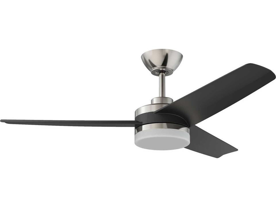 Lighting Sirocco 44-Inch 3-Blade LED Indoor Ceiling Fan in Satin Nickel and Black