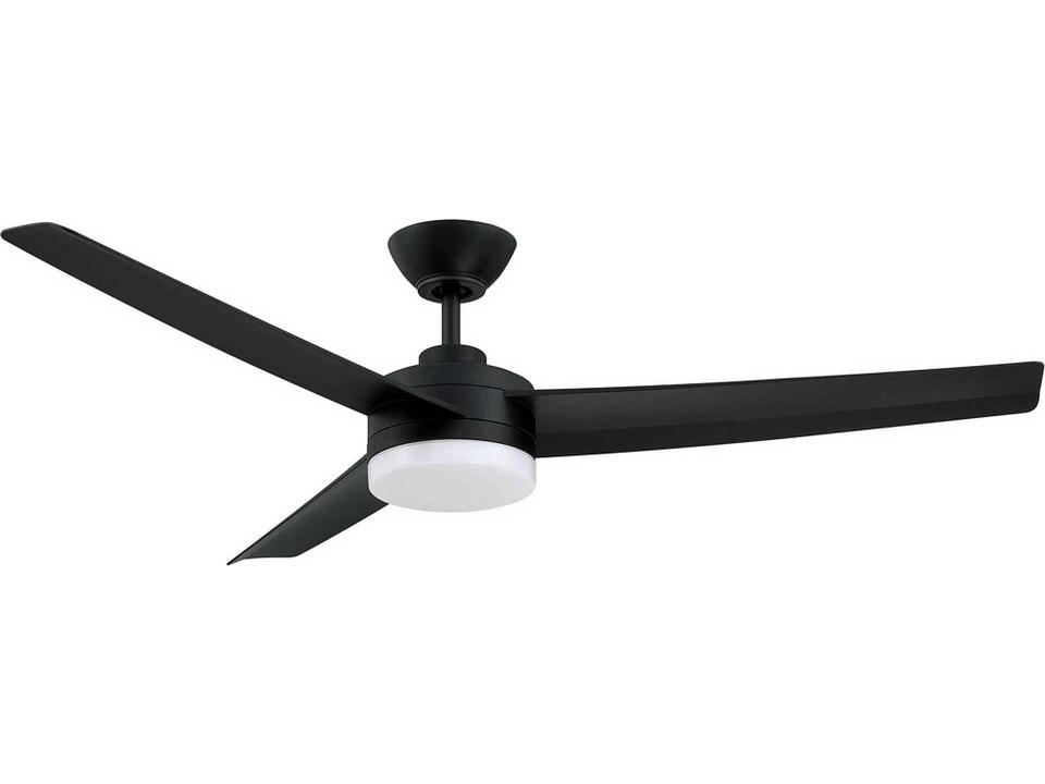 Caprion 52-Inch 3-Blade Ceiling Fan with LED Light in Black