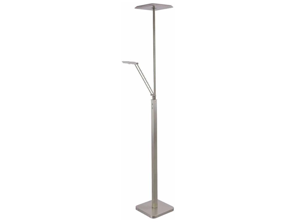Ibiza LED Torchiere Floor Lamp with Reading Light in Satin Nickel