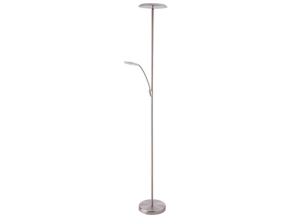 Lighting Iggy LED Torchiere Floor Lamp with Reading Light in Satin Nickel