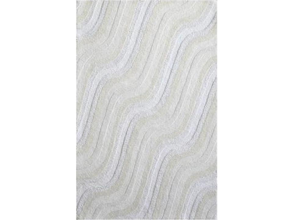 Denali Abstract Hand Tufted Wool Area Rug in Ivory