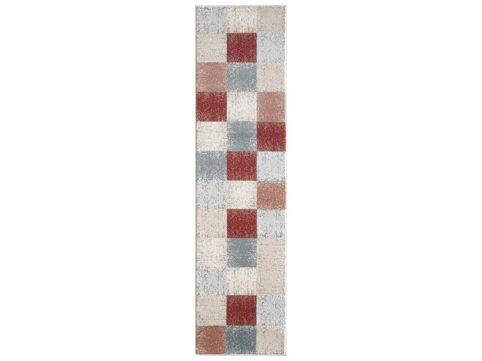 Avalon 2x7 Runner Area Rug Brown Checkered Geometric