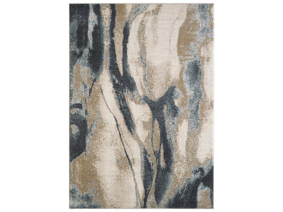 Avalon Ivory Blue Wonder Traditional Machine Woven Area Rug