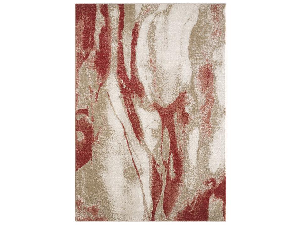 Avalon Abstract Area Rug in Ivory and Brown