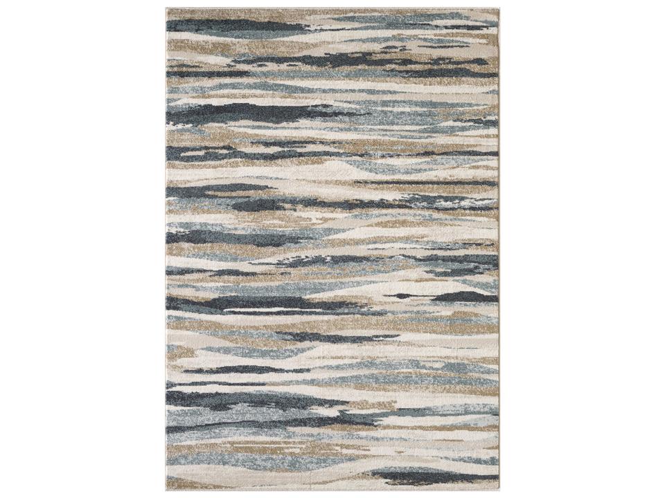 Avalon Ivory Blue Traditional Landscapes Area Rug