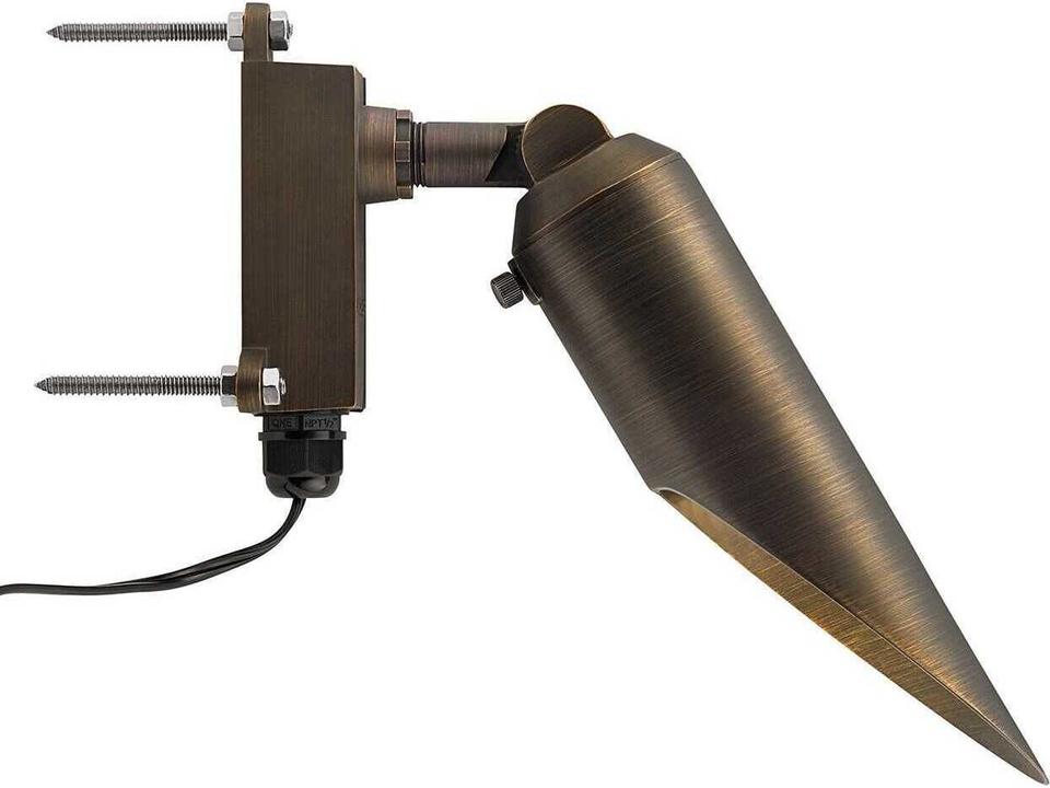 LED Retrofit 1-Light Outdoor Spot Light in Centennial Brass