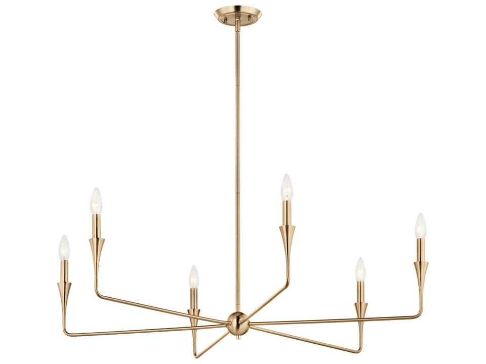 Alvaro 6-Light Contemporary Chandelier in Champagne Bronze