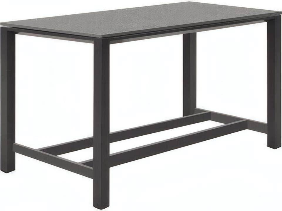 Concept 83 Inch Rectangular Aluminum Ceramic Top Bar Table in Lava