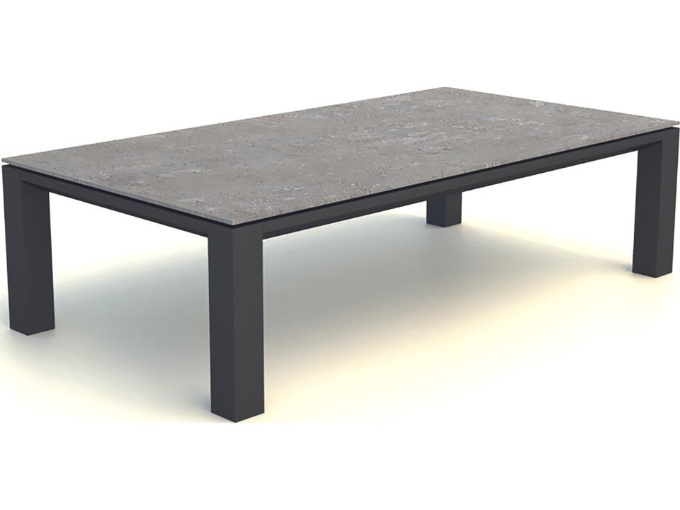 Concept 55-Inch Rectangular Ceramic Aluminum Coffee Table in Lava