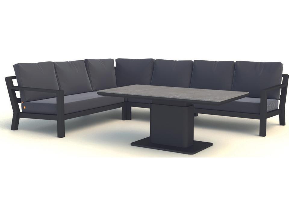 Timber Lava natte Charcoal Aluminum Cushion Lounge Set