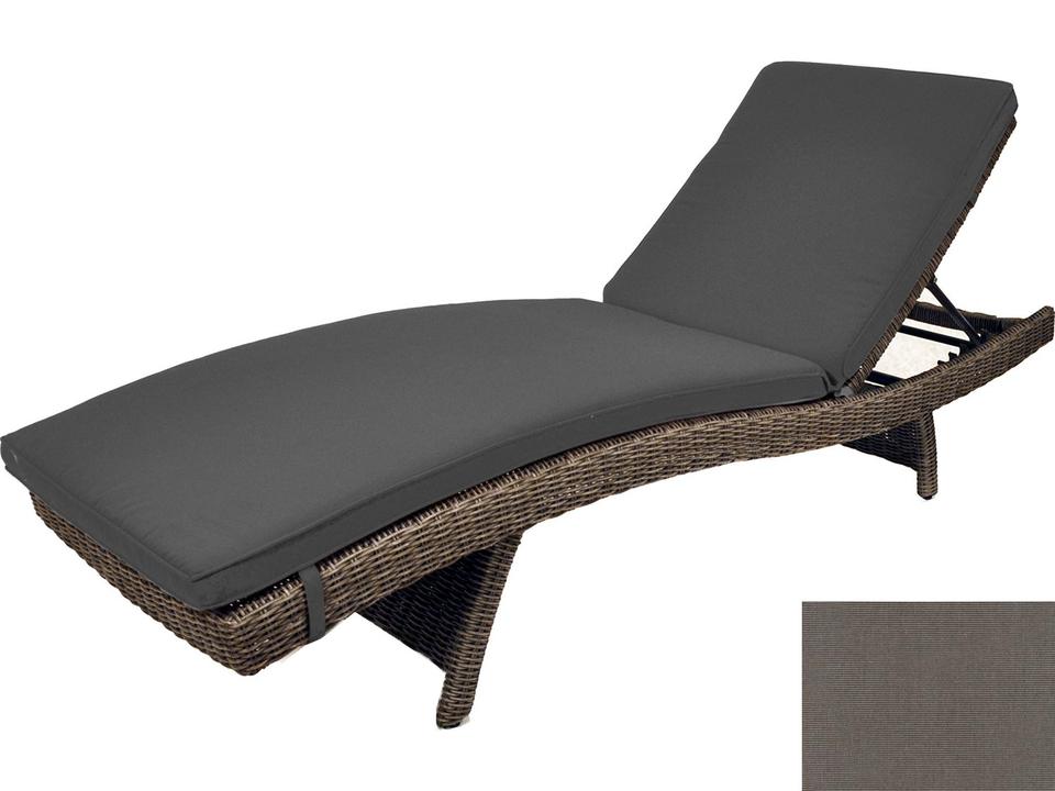 Palma Wicker Multi-Position Outdoor Patio Chaise Lounge in Canvas Coal