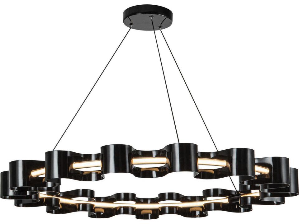Nami Gloss Black Round Chandelier