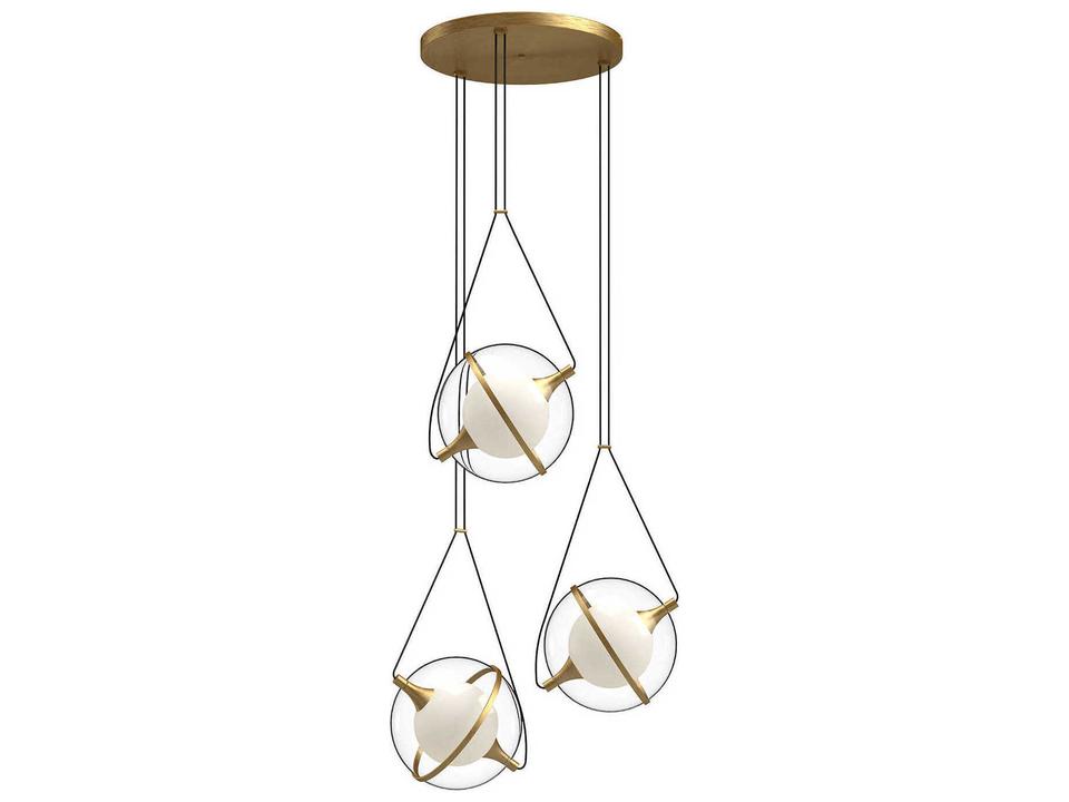 Aries Brushed Gold Geometric Globe Chandelier