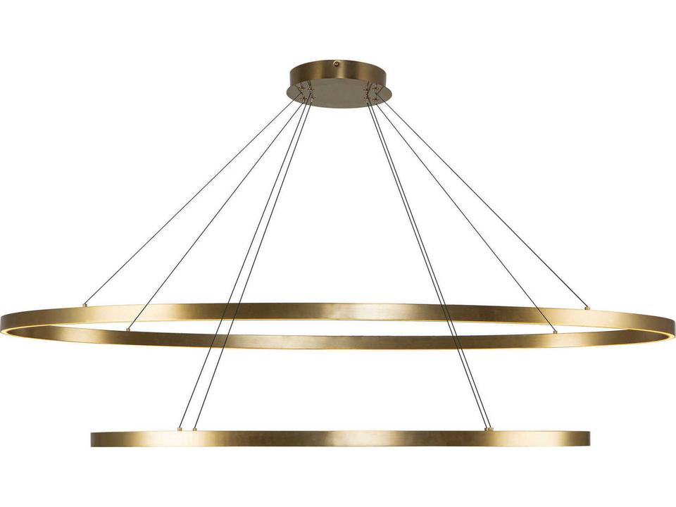 Ovale Brushed Gold Linear Chandelier