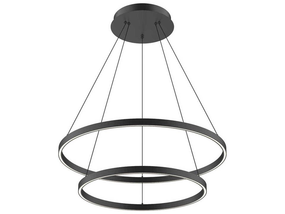 Cerchio 32-Inch LED Chandelier in Black with Frosted Silicone Diffuser
