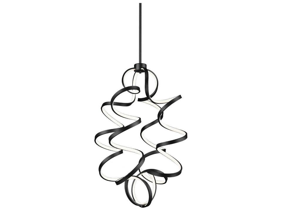 Synergy LED Chandelier in Black with White Silicone Diffuser