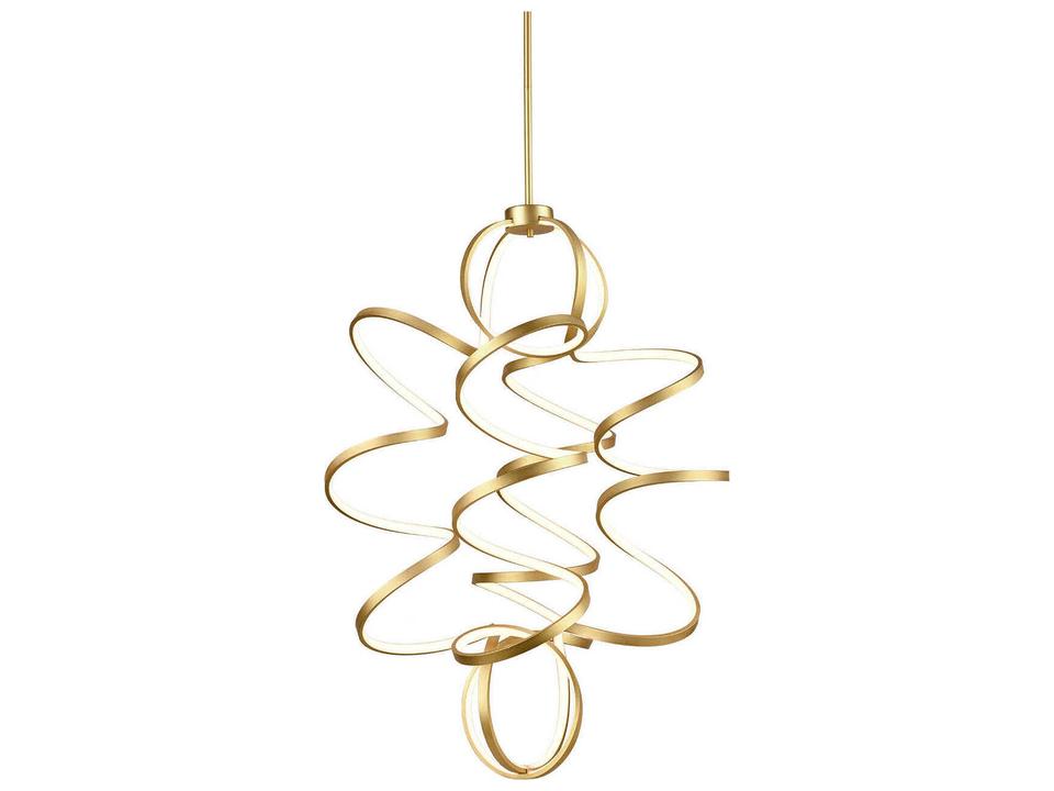 Synergy LED Chandelier in Antique Brass with White Silicone Diffuser