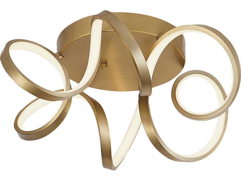 Synergy 20-Inch LED Flush Mount in Antique Brass