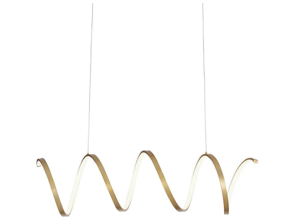Synergy 42-Inch Linear LED Island Pendant in Antique Brass