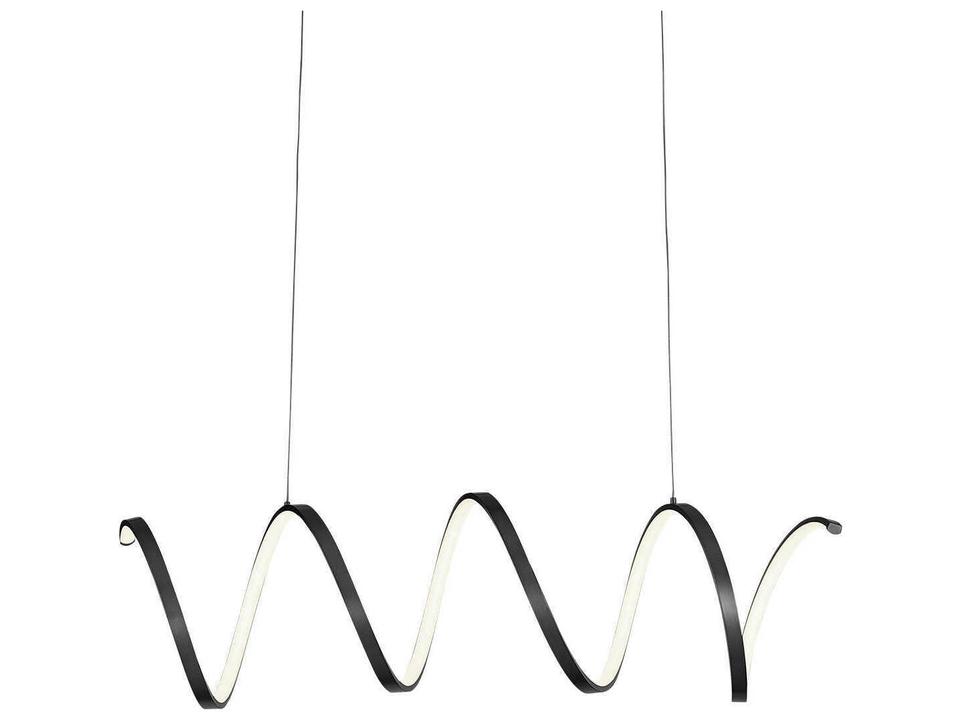 Synergy LED Linear Pendant Light in Black with Frosted Acrylic Diffuser