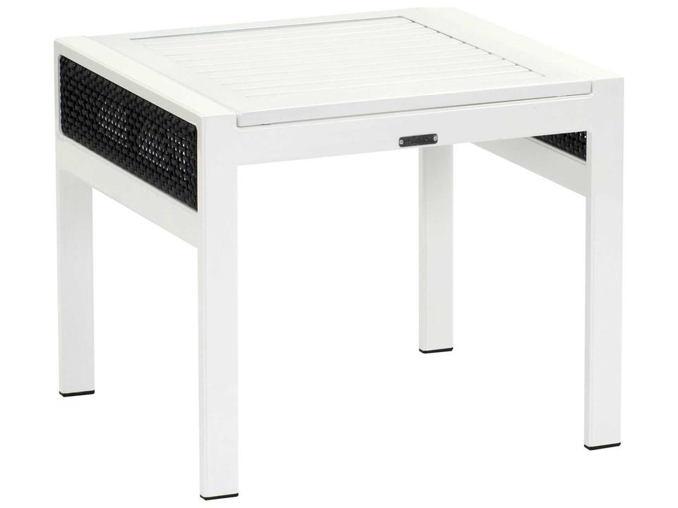 Parkview Woven Rectangular Side Table with Aluminum Slat Top