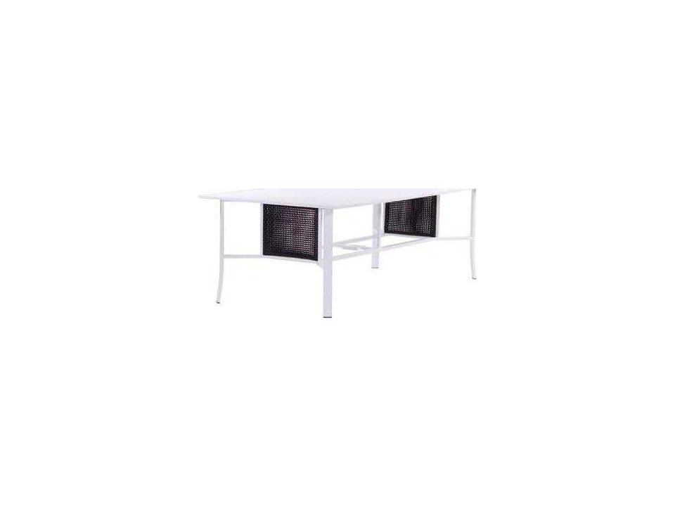Parkview Woven Rectangular Dining Table with Umbrella Hole