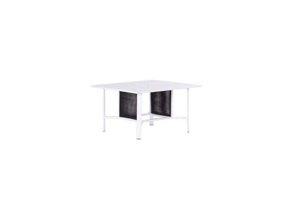 iwicker patio square steel dining table with umbrella hole Sophia & William 9pc Set for 8, Rattan Chairs The set comfortably seats 8 people Koverton Parkview Woven Wicker Square