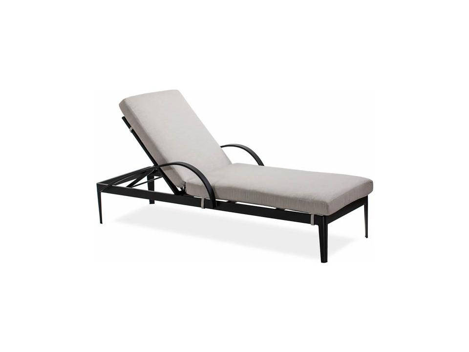 Serene Arm Single Outdoor Chaise Lounge with Adjustable Back