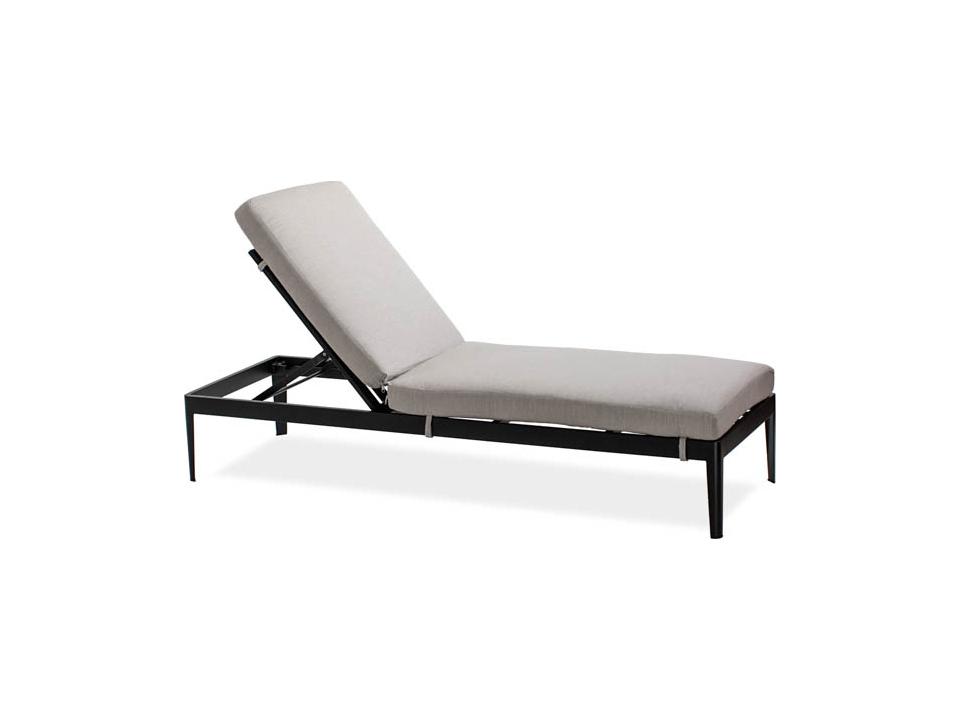 Serene Armless Outdoor Chaise Lounge Mid-Century Modern Aluminum