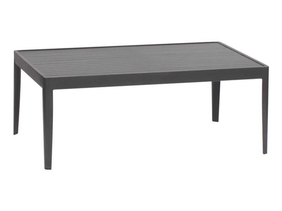 Serene Rectangular Outdoor Coffee Table with Metal Top