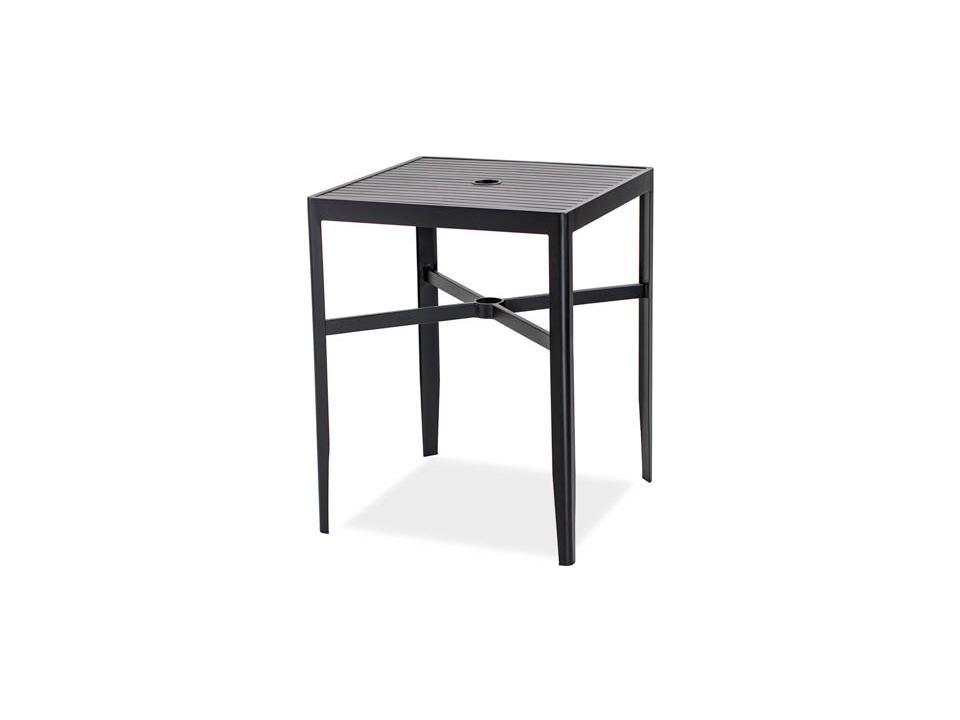 Serene 30-Inch Square Outdoor Bar Table with Umbrella Hole